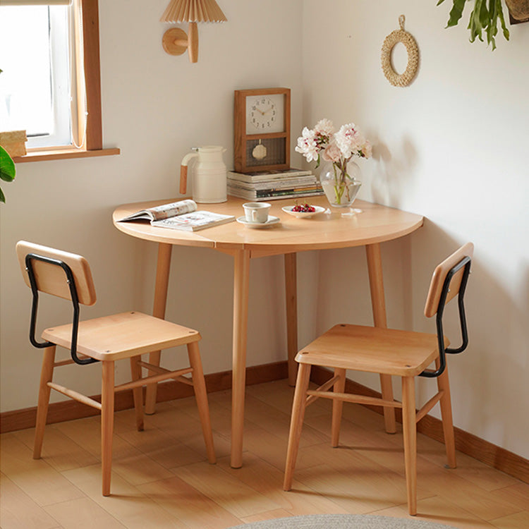 Elegant Natural Beech Wood and Metal Dining Table - Stylish and Durable fxgmz-602