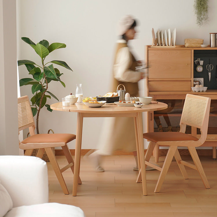 Elegant Natural Beech Wood and Metal Dining Table - Stylish and Durable fxgmz-602