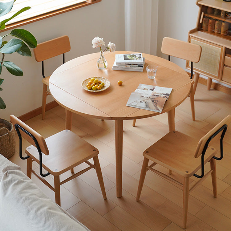 Elegant Natural Beech Wood and Metal Dining Table - Stylish and Durable fxgmz-602