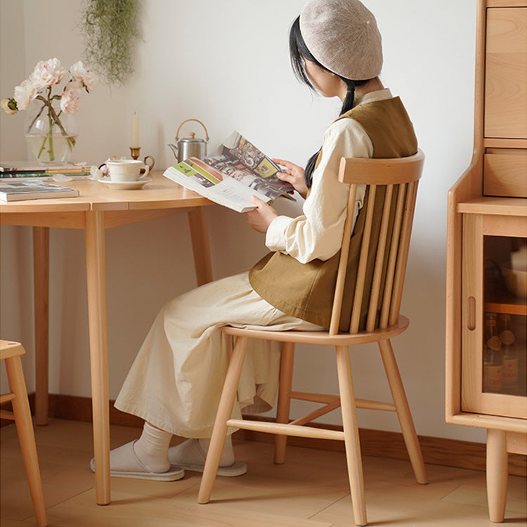 Elegant Natural Beech Wood and Metal Dining Table - Stylish and Durable fxgmz-602