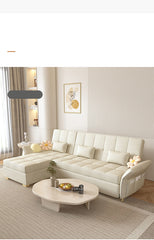 Luxurious Multi-Color Techno Fabric Sofa Bed - Off White, Gray, Brown, Green, Blue & Brick Red Options fxgz-279