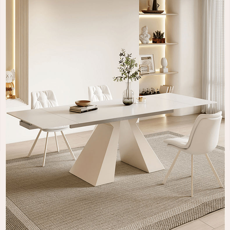 Stylish White Matte Table with Elegant Grey Glossy Marble Top – Perfect for Modern Homes fxj-680