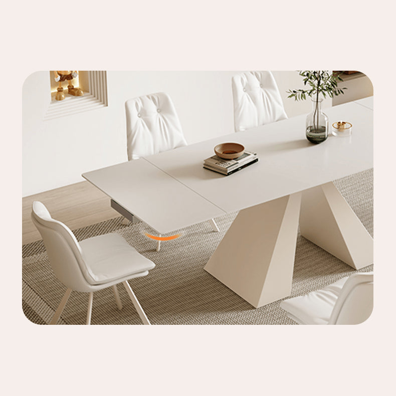 Stylish White Matte Table with Elegant Grey Glossy Marble Top – Perfect for Modern Homes fxj-680