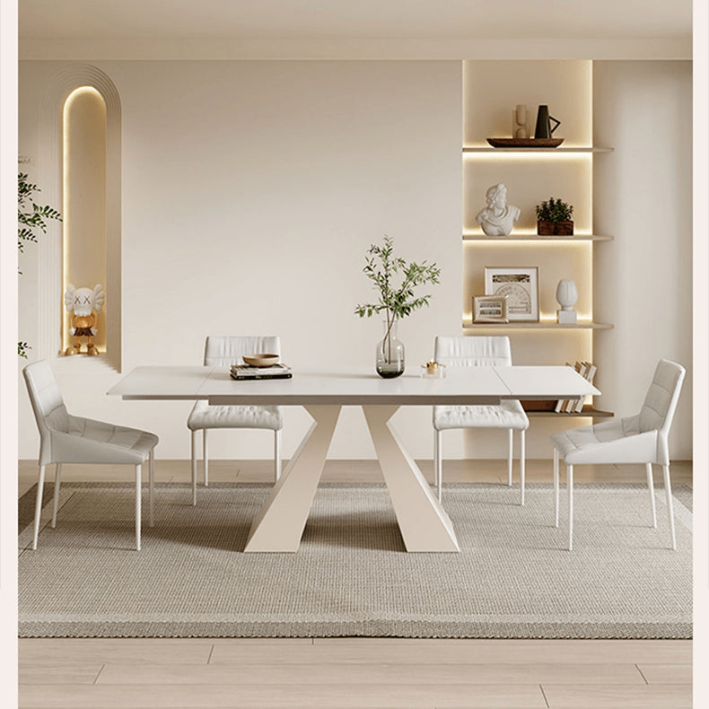 Stylish White Matte Table with Elegant Grey Glossy Marble Top – Perfect for Modern Homes fxj-680