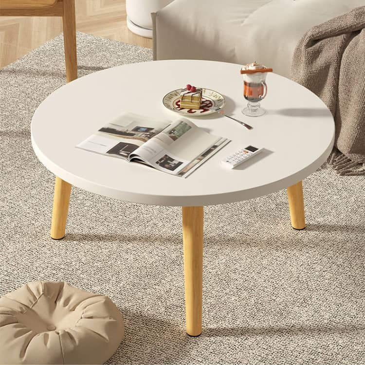 Yellow and Natural Solid Wood Tea Table – Perfect White Accents for Any Room fxjc-917