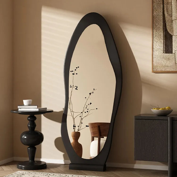 Mirror Black Brown Natural Solid wood Glass fydzj-6525
