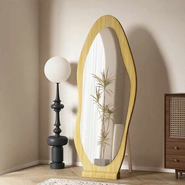 Mirror Black Brown Natural Solid wood Glass fydzj-6525