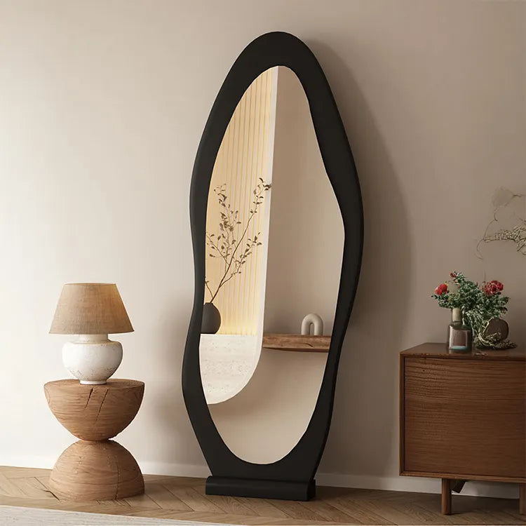 Mirror Black Brown Natural Solid wood Glass fydzj-6525