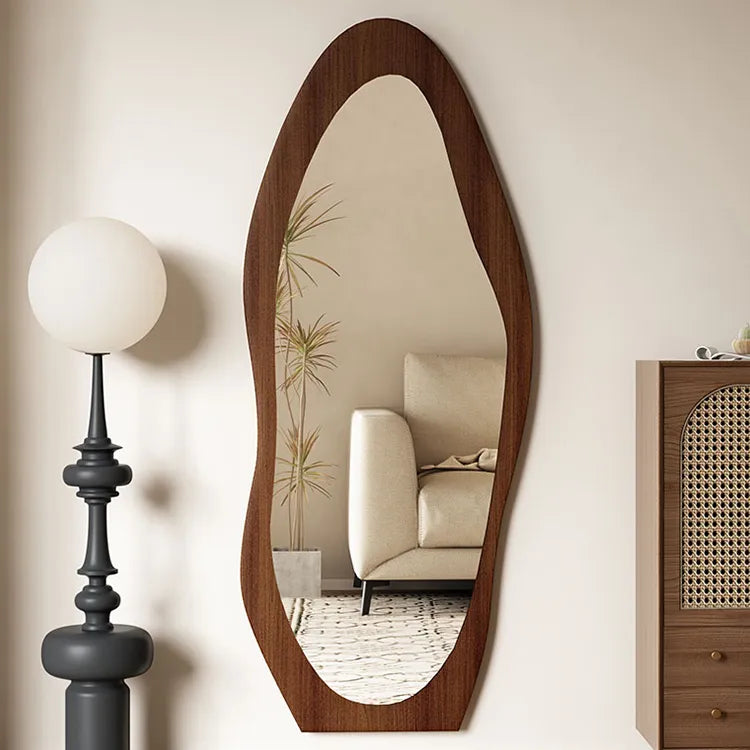 Mirror Black Brown Natural Solid wood Glass fydzj-6525