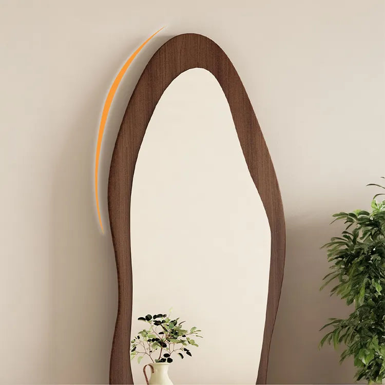 Mirror Black Brown Natural Solid wood Glass fydzj-6525