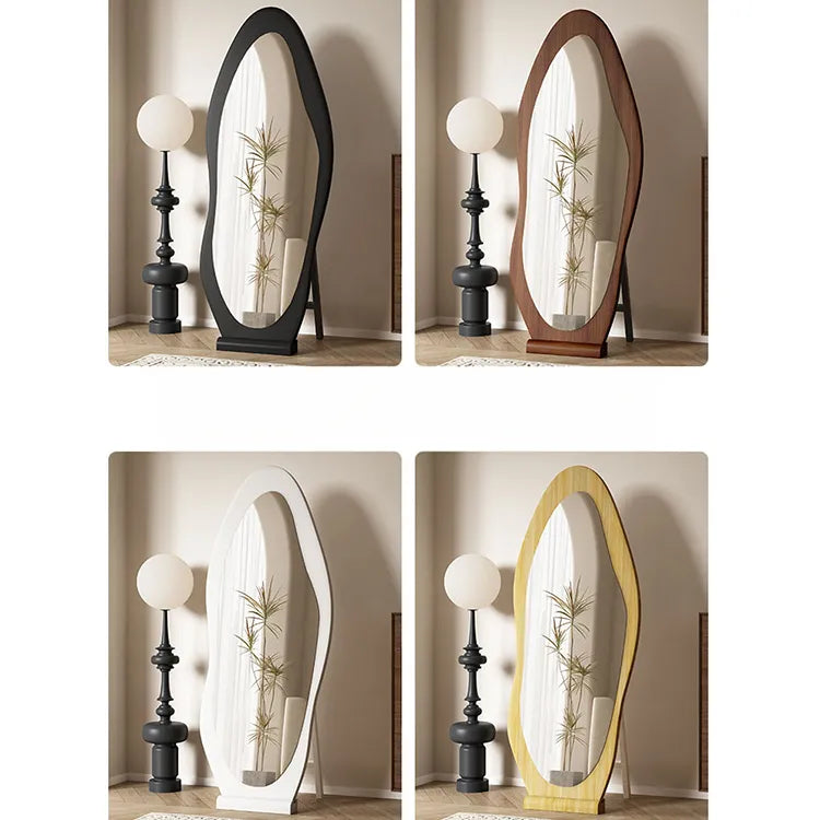 Mirror Black Brown Natural Solid wood Glass fydzj-6525