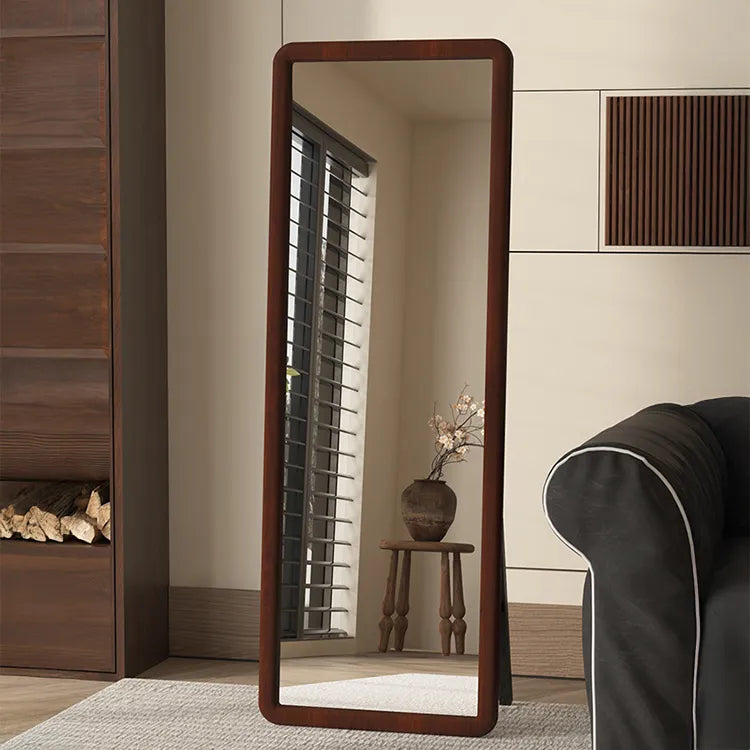 Mirror Brown Natural Brown red Solid wood Glass fydzj-6527