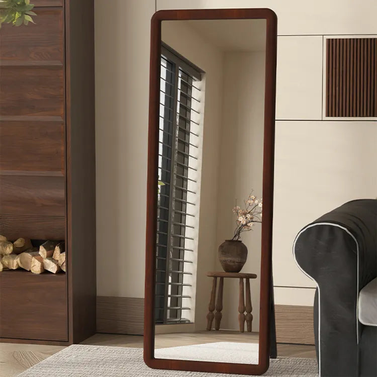 Mirror Brown Natural Brown red Solid wood Glass fydzj-6527