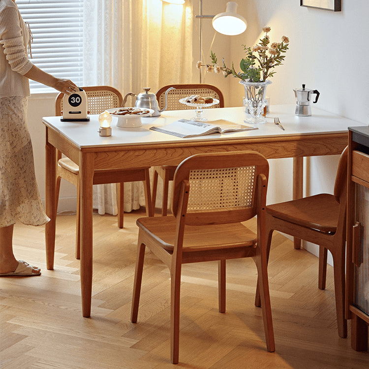 Discover Elegance: Table with Black Sintered Stone and Natural Wood Finishes fyg-653