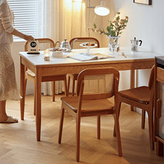 Discover Elegance: Table with Black Sintered Stone and Natural Wood Finishes fyg-653