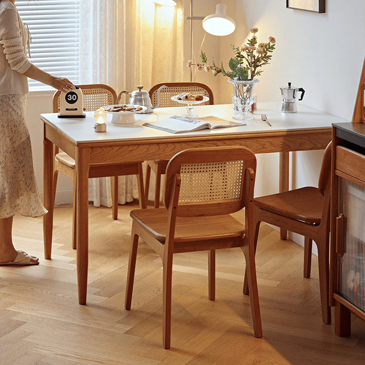 Discover Elegance: Table with Black Sintered Stone and Natural Wood Finishes fyg-653