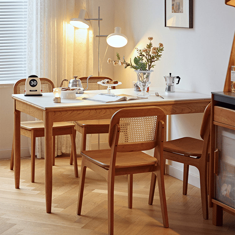 Discover Elegance: Table with Black Sintered Stone and Natural Wood Finishes fyg-653