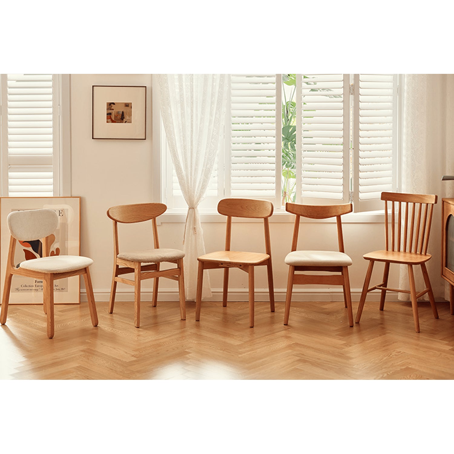 Elegant Natural Red Oak & Cherry Wood Chair - Handcrafted Excellence fyg-658