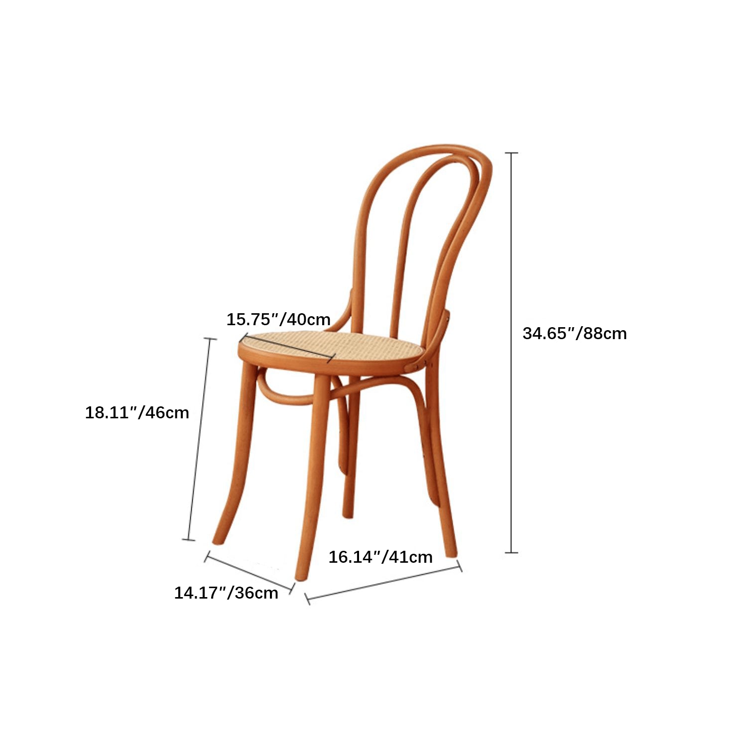 Elegant Red Oak Wood Chair with Natural Finish and Comfortable Cotton Seat fyg-659