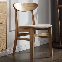 Elegant White Chair with Red Oak Wood and Soft Cotton Upholstery fyg-660