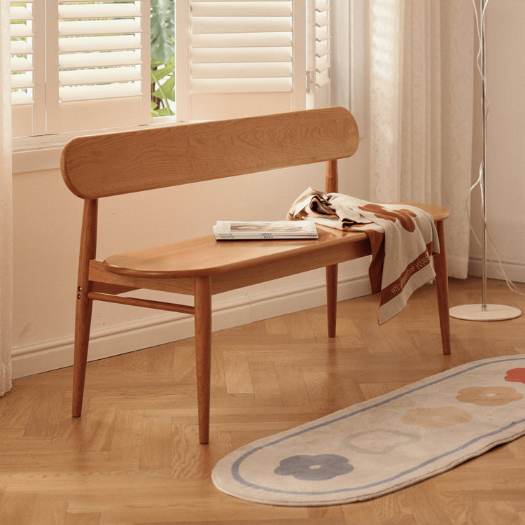 Premium Cherry Wood Natural Finish Stool - Elegant and Durable Seating fyg-664
