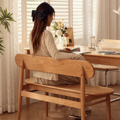 Premium Cherry Wood Natural Finish Stool - Elegant and Durable Seating fyg-664