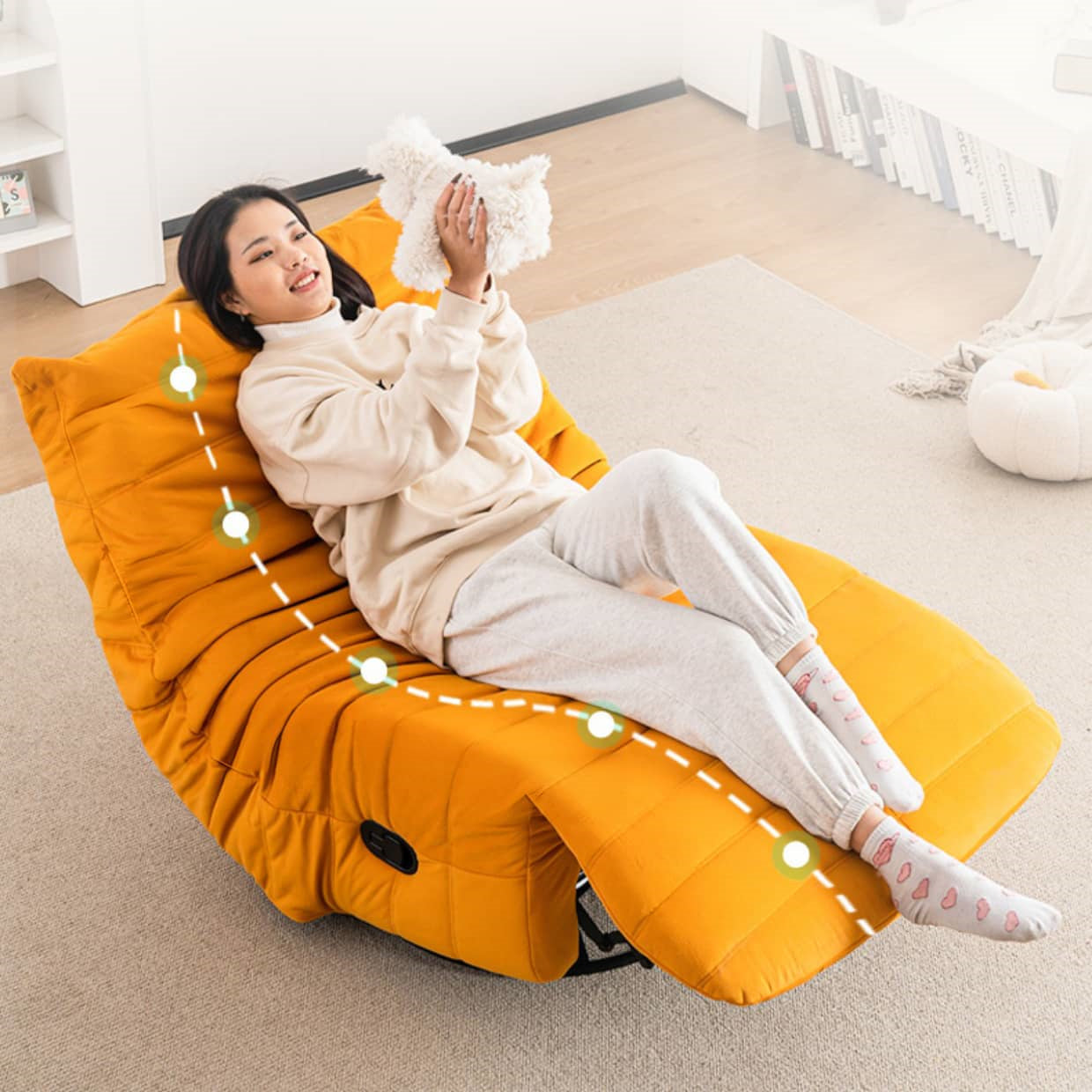 Modern Techno Fabric Sofa in Vibrant Violet, Green, Orange, Mint, Gray, and Red - Durable Particle Board and Metal Frame with Soft Silicon Fill fykl-423