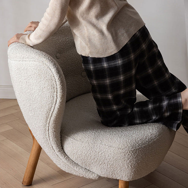 Elegant White Natural Wood Chair with Comfortable Foam and Polyester Cushioning fyx-823
