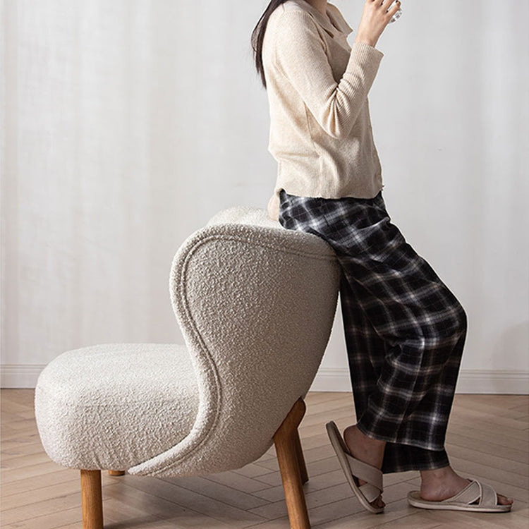 Elegant White Natural Wood Chair with Comfortable Foam and Polyester Cushioning fyx-823