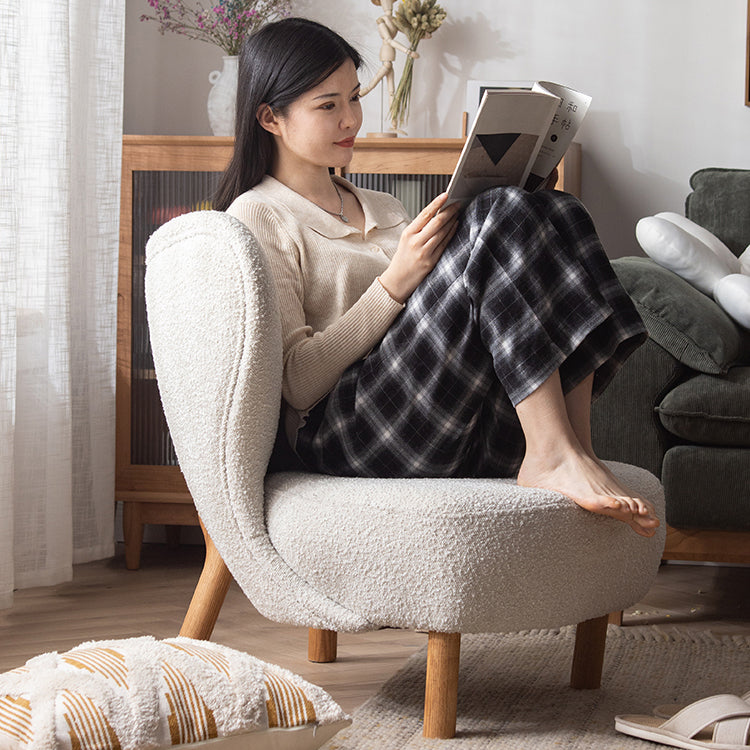 Elegant White Natural Wood Chair with Comfortable Foam and Polyester Cushioning fyx-823