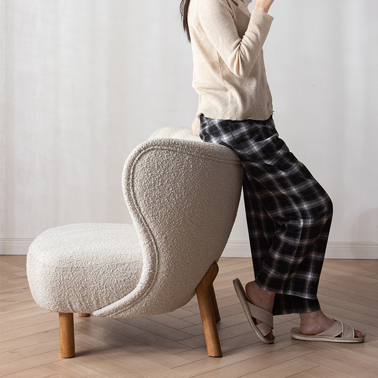 Elegant White Natural Wood Chair with Comfortable Foam and Polyester Cushioning fyx-823