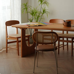 Stunning Natural Cherry Wood Table - Premium Fraxinus Mandshurica Design fyx-841