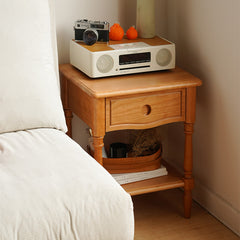 Stunning Cherry Wood Bedside Cupboard - Natural Finish Nightstand fyx-879