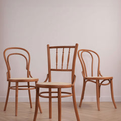 Elegant Light Brown Beech Wood Chair with Rattan Design fyx-888