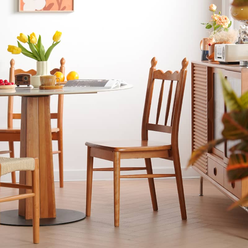 Elegant Natural Wood Chair in Rich Cherry Finish fyx-895