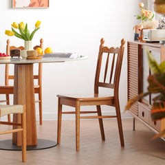 Elegant Natural Wood Chair in Rich Cherry Finish fyx-895