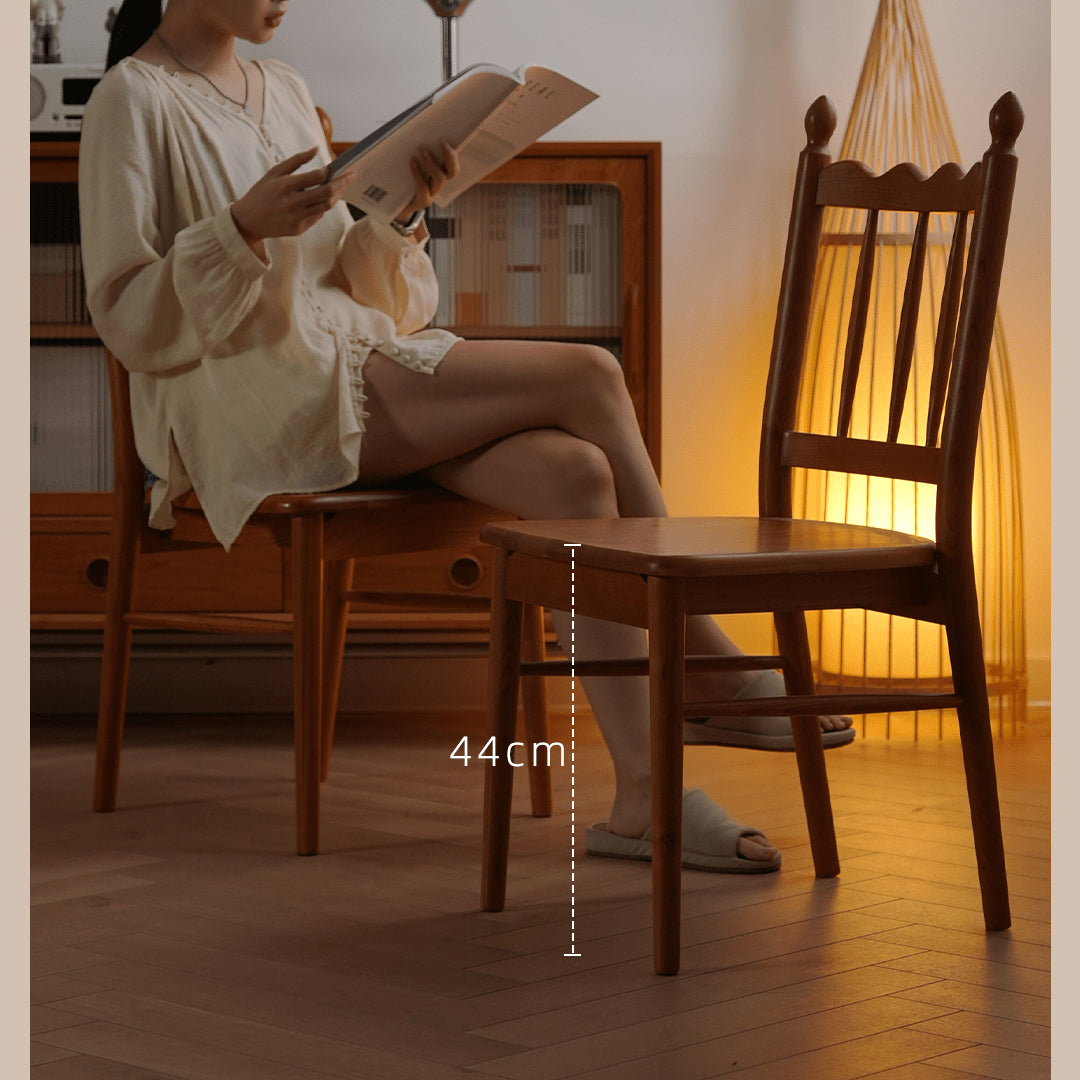 Elegant Natural Wood Chair in Rich Cherry Finish fyx-895