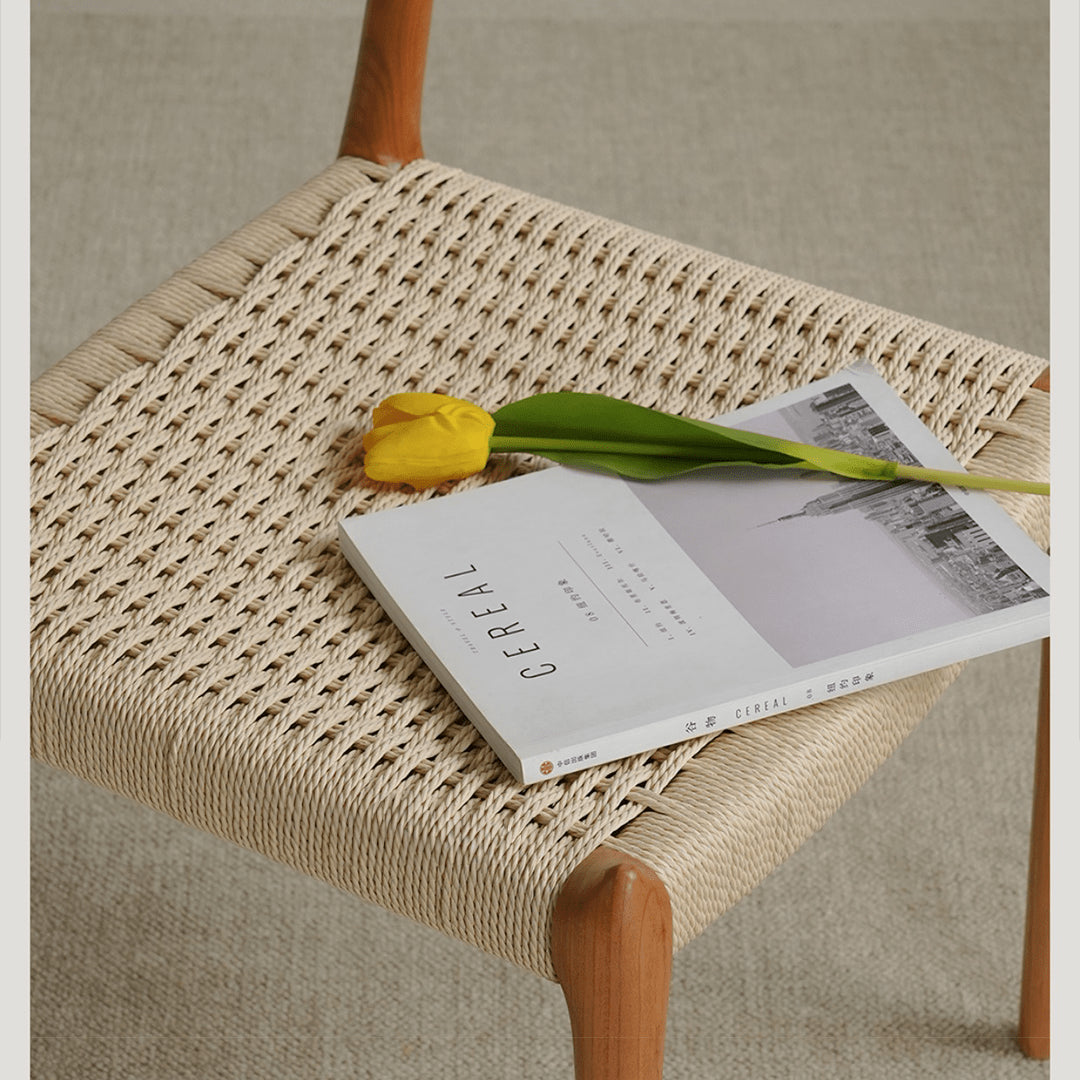 Natural Cherry Wood Chair, Kraft Paper Accent - Elegant & Durable Furniture fyx-897