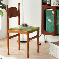 Elegant Velvet Ash Wood Chair with Soft Foam Padding - Green & Brown fyx-900