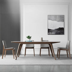 Elegant White Sintered Stone & Ash Wood Table: Modern Design & Durability hagst-323