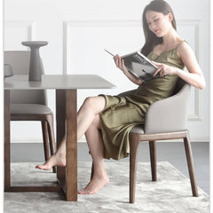 Elegant Dark Gray Ash Wood Chair with Scratch-Resistant Fabric - Perfect for Modern Living Rooms hagst-328