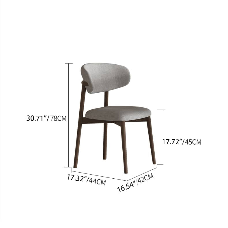 Elegant Light Gray Chair with Ash Wood Frame and Cotton-Ramie Upholstery hagst-331