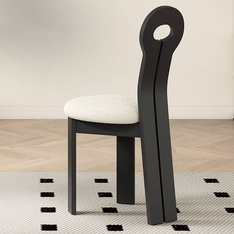 White Oak Chair with Luxe Faux Lambswool Upholstery hagst-333