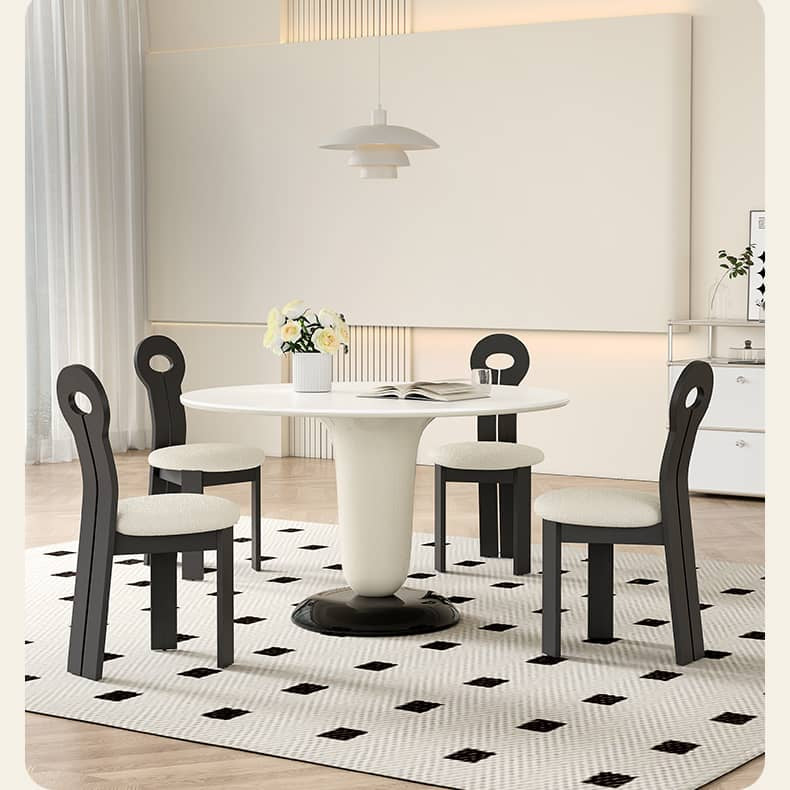 White Oak Chair with Luxe Faux Lambswool Upholstery hagst-333