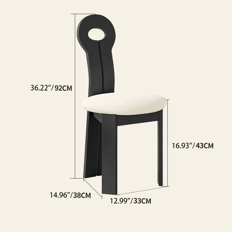 White Oak Chair with Luxe Faux Lambswool Upholstery hagst-333