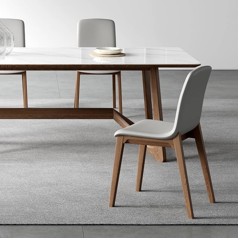 Modern Light Gray Ash Wood Chair with Durable Scratch-Resistant Fabric hagst-340