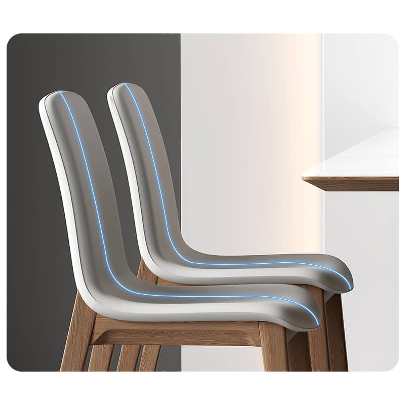 Modern Light Gray Ash Wood Chair with Durable Scratch-Resistant Fabric hagst-340