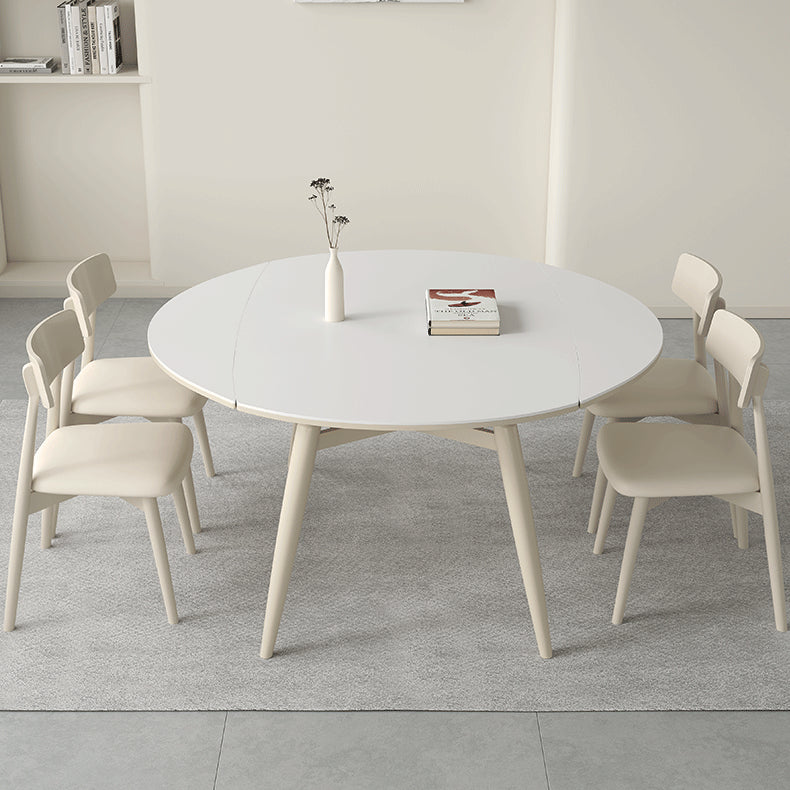 White Sintered Stone Table with Oak Wood Multi-Layer Board for Stylish Home Decor hagst-559