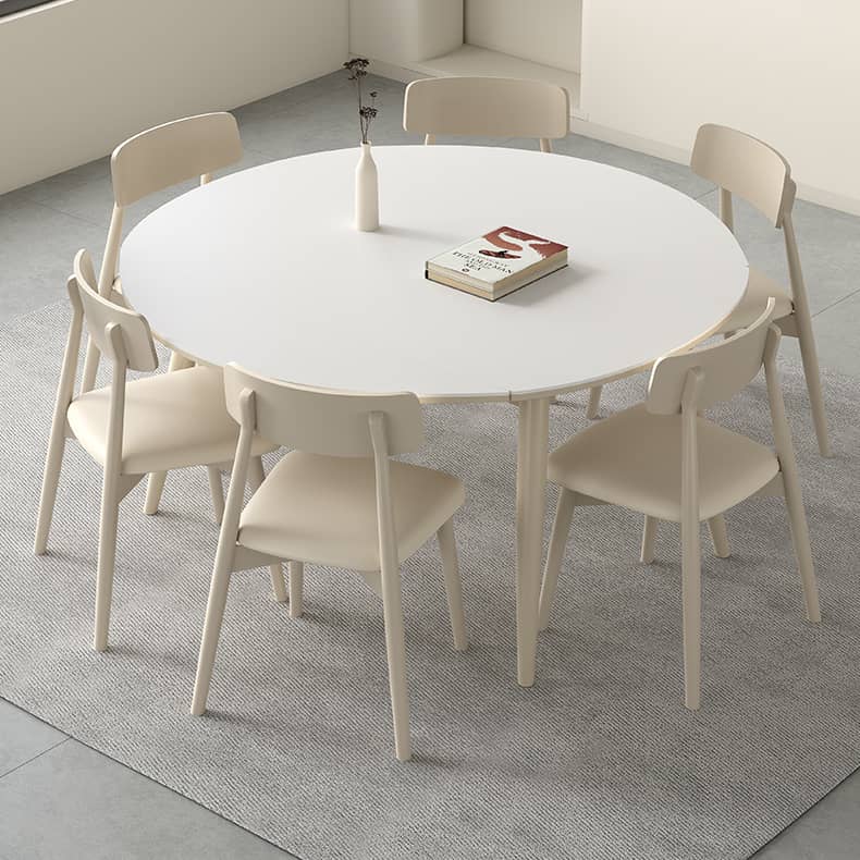 White Sintered Stone Table with Oak Wood Multi-Layer Board for Stylish Home Decor hagst-559