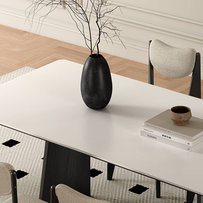 Elegant Multi-Layer Sintered Stone Table with Oak Wood Finish hagst-562